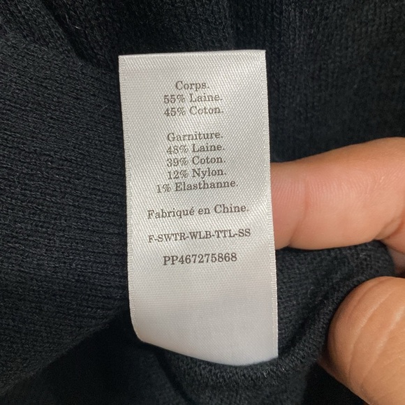 Everlane Women's Short Sleeve Black Turtleneck Wool Blend Fall Winter Sweater S - Picture 7 of 8